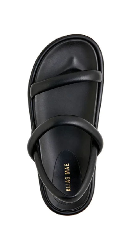 Daphne Slide - Black Leather