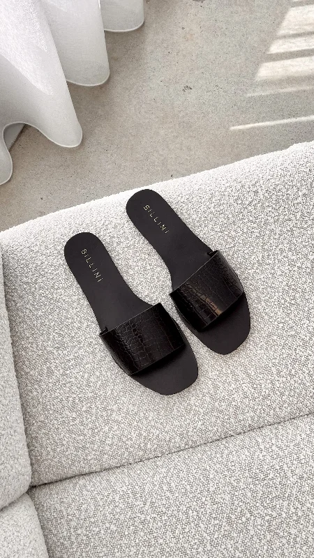 Henrik Slide - Black Croc