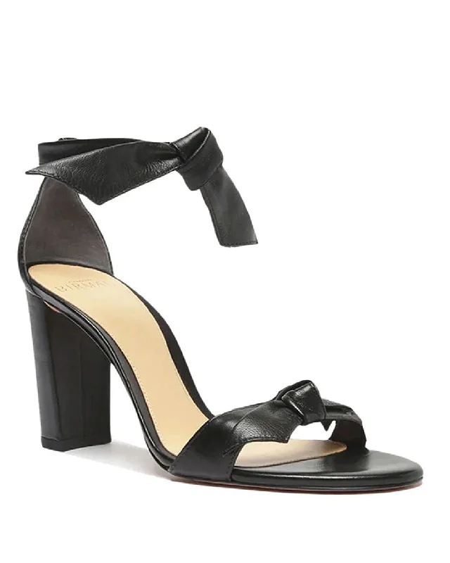 Clarita 90 Bow Leather Sandal in Black