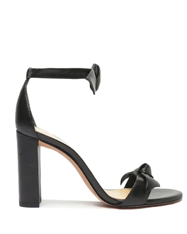 Clarita 90 Bow Leather Sandal in Black